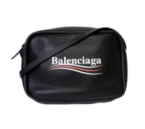 BALENCIAGA バレンシアガ　カメラバッグ　キャンペーンロゴ　ブラック