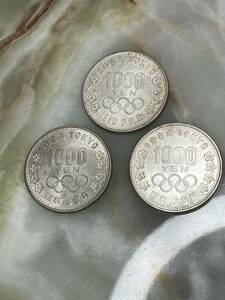 東京オリンピック　記念銀貨　1000円×3枚コレクション 記念硬貨 千円 五輪 東京五輪 TOKYO