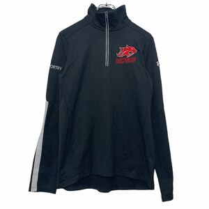 UNDER ARMOUR ロゴ スウェット トレーナー アンダーアーマー M サイズ 程 ブラック レッド ハーフジップ 古着卸 アメリカ仕入 a610-5375