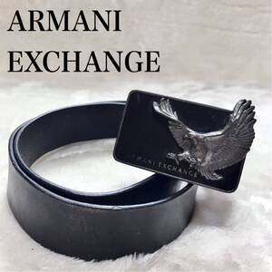 ARMANI EXCHANGE アルマーニ イーグル バックル レザー ベルト