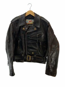 AERO LEATHER◆80S～90S/TALONジップ/ホース/ダブルライダースジャケット/40/レザー/BLK/ダメージ