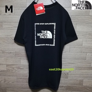 新品 THE NORTH FACE ノースフェイス Backside Square バックサイド スクエア ビッグ ボックス ロゴ Tシャツ M 黒 ブラック 未使用 NT81971