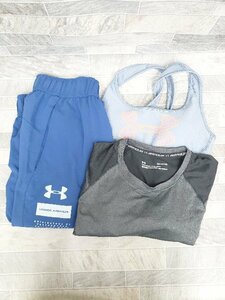 ◇ ⊂ 《 UNDER ARMOUR アンダーアーマー まとめ売り3点セット サイズSM ブラトップ Tシャツ ハーフパンツ レディース 》 P