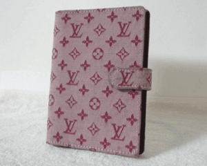 ルイ・ヴィトン　LOUIS VUITTON　モノグラムミニ　赤系　手帳カバー