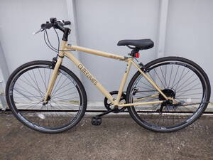 ◎中古自転車 　27インチ　クロスバイク　茶　6段ギヤ　通勤通学◎