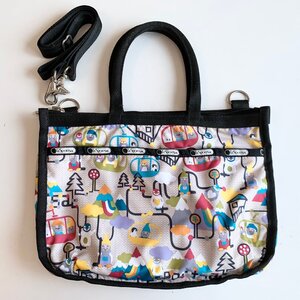 レスポートサック LeSportsac ペンギン 遊園地 トートバッグ ショルダーベルト付き レディース 美品