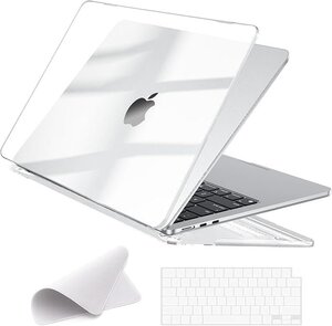 EooCoo 【M3 M2 チップMacBook Air 13 インチ用ケース】キーボード スキン カバー+半透明の13.6インチマックブック 用　LL0314