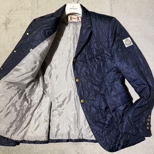 XLsize★MONCLER GAMME BLEU GIACCA モンクレールガムブルー byトムブラウン テーラード ダウンジャケット キルティング 金ボタン メンズ 3