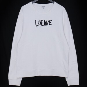 LOEWE ロゴ刺繍スウェットトレーナー XLサイズ ホワイト H526Y24J11 ロエベ Embroidered Sweatshirt