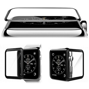 3D 42mm Apple Watch ガラス フィルム アップルウォッチ 42ミリ 曲面 液晶 画面 保護 シール シート Glass Film スクリーン 9H 強化 丈夫