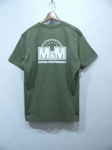 M&M PRINT S/S T-SHIRT(23-MT-005)/L.OLIVE/Msize/新品・未使用