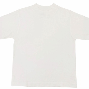 マーガレットハウエル MHL. 美品 23SS LIGHT COTTON DRY JERSEY Tシャツ カットソー 切替 リブ モックネック 半袖 595-3168503 白 ホワイト