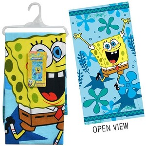 スポンジボブ ビーチタオル 17726 タオル バスタオル 大きい 大判 キャラクター 雑貨 グッズ ボブ Sponge Bob