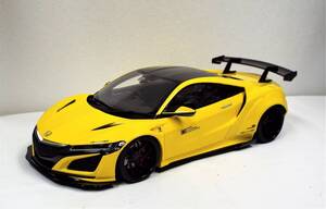 【GTスピリット】1/18 LB-ワークス NSX カスタマイズカー イエロー のレジン製ミニカー