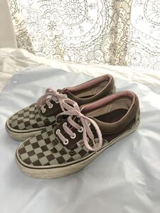 VANS チェッカー　スニーカー　ピンク