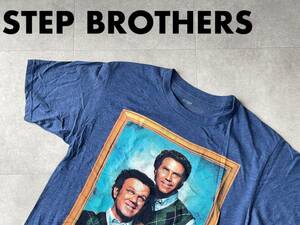 ☆送料無料☆ STEP BROTHERS 俺たちステップ・ブラザーズ USA直輸入 古着 半袖 ムービー 映画 Tシャツ メンズ Ｍ ブルー トップス 中古