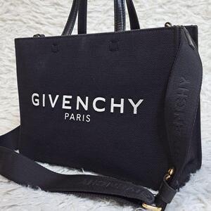 【近年モデル/人気】GIVENCHY ジバンシー G-TOTE SMALL ジートート 2way ショルダーバッグ キャンバス 黒 ロゴ ブラック 肩掛け クロス