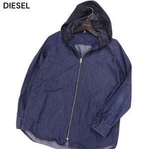 DIESEL ディーゼル 通年 フード切替★ ジップアップ デニム シャツ パーカー ブルゾン Sz.XS　メンズ　I4T00158_1#C