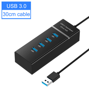 ◆送料無料◆ USB ハブ ケーブル 4ポート対応 USB3.0 ブラック 互換品