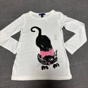 新品GAPスパンコール・ビーズネコプリントロンT110 長袖Tシャツ　ハロウィン　カットソー　トップス　女の子　子供服　キッズ