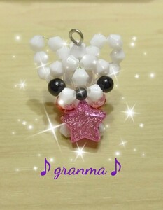 ♪granma♪星付チワワストラップ＊ピンク＊