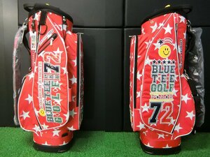 数量限定 ブルーティーゴルフ ナイロン 軽量 カート型キャディバッグ レッド スターナイロン