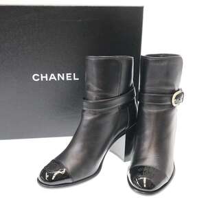 CHANEL シャネル 22B Ankle Boots アンクルレザーブーツ G38064 ブラック 35.5 IT1IQ3NOX31W