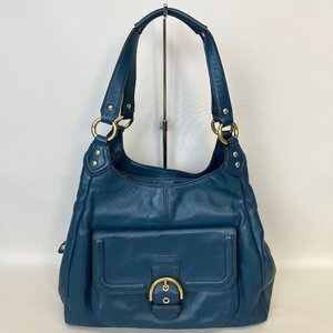 2409-19-1｜美品｜COACH コーチ ショルダーバッグ 本革 レザー ブルー