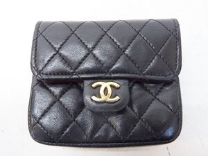 シャネル CHANEL ヴィンテージ ミニミニマトラッセ ラムスキン ブラック■ストラップ欠品