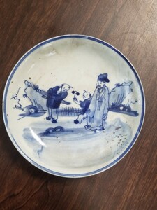 中国陶器　お皿　人物画