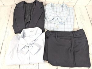 【11yt126】事務服 オフィスウエア レディース ブレザー+半袖・長袖ブラウス+ズボン サイズ11◆r38