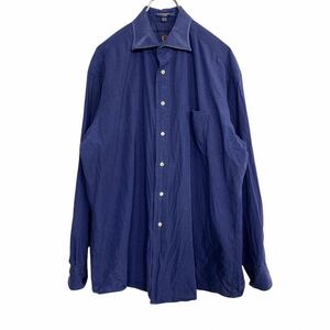 TOMMY HILFIGER 長袖シャツ Lサイズ トミーヒルフィガー ネイビー 古着卸 アメリカ仕入 t2110-3164