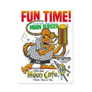 送料90円　Rat Fink x MOON Cafe ステッカー [MQD037]　ラットフィンク　デカール