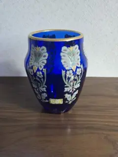 窯彩硝子 金彩 色ガラス　花瓶　伝統工芸品