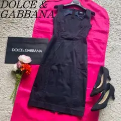 【良品】DOLCE&GABBANA ノースリーブワンピース 美シルエット 38