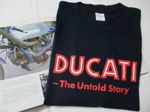 【DUCATI ビンテージロゴ ロンT】希少 ●ネイビー 長袖Tシャツ 新品 L寸　検/ドカティ デスモ 