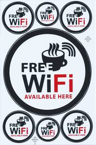 *送料無料 フリー ワイファイ ステッカー 業務用 FREE WIFI 店頭用 カフェ ホテル 民泊 訪日 外国人 無線LAN 集客 スマホ TS-528