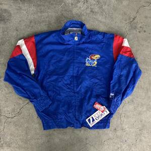 未使用品　USA ブルゾン KANSAS JAYHAWKS NOS デット　NLB NPB NBA カレッジ ライトナイロンジャケット　刺繍　LOGO7 タグ付き アメリカ