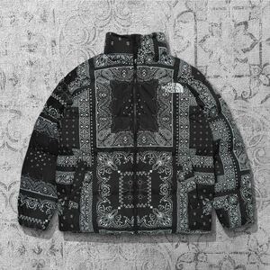 希少 21AW 完売商品 THE NORTH FACE NOVELTY LOFTY DOWN JACKET ヌプシ ダウンジャケット ブラック バンダナ柄 Lサイズ 新品未使用 人気