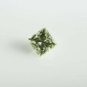 ０．１４４ct　ＦＡＮＣＹ　ＬＩＧＨＴ　ＹＥＬＬＯＷ　ＧＲＥＥＮ　ＶＳ２　プリンセスカット　イエローグリーンダイヤモンドルース