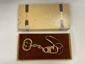 【12G23】1円スタート GUCCI / 2572 グッチ キーリング キーホルダー ロッキングG ビンテージ 箱付き