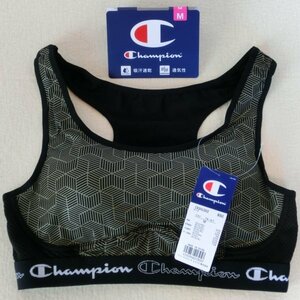 【M】 Champion　チャンピオン　スポブラ　スポーツブラジャー　0595Ex　カップ付き　ブラック柄　CW3HU302　#002　吸汗速乾・通気性