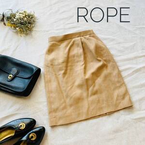 美品★厳選　夏におすすめ！　ロペ　ROPE リネン混　タイトスカート 台形 9AT63　Mサイズ