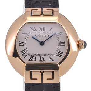 カルティエ CARTIER W1513656 エリプスＳＭ K18YG/レザー クォーツ レディース 美品 内箱・保証書付き H#130939