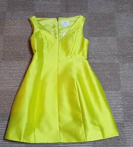 新品 送料無料 US4号/JP9号～11号Kate Spade Newyorkケイトスペード ニューヨーク シルク混　ミニ　ドレス　黄色