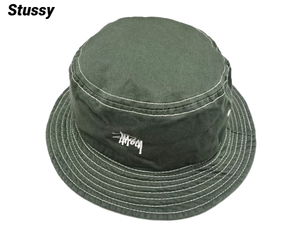 未使用【Stussy hats bucket Hat Khaki COTTON HAT MADE IN CHINA ステューシー ハット 帽子 カーキ OLD オールド】90s 