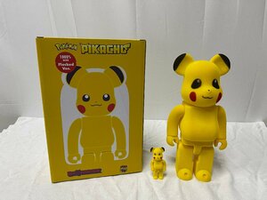 BE@RBRICK x カリモク 100% & 400% Set ポケモンセンター スカイツリータウン ピカチュウ by MEDICOM TOY ベアブリック 希少 中古 箱付き