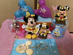 TDL 30th ハピネスバルーン まとめて ナノブロック キーホルダー ストラップ スナックケース ミッキー ミニー ドナルド ディズニー