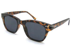 FLAT LENS WELLINGTON SUNGLASS べっ甲 × SMOKE/フラットレンズウェリントンサングラスデミ鼈甲べっこう茶色定番シェイプユニセックス