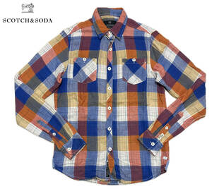 ★SCOTCH&SODA スコッチ&ソーダ マルチカラー チェック 長袖シャツ メンズ S